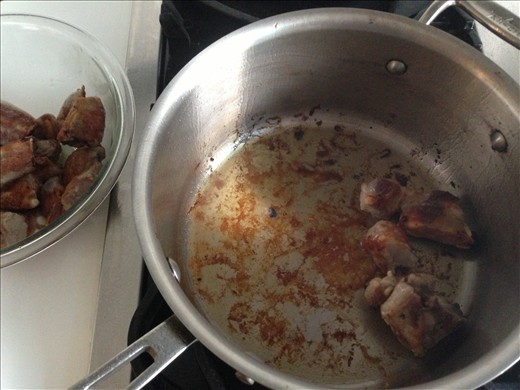 Fond or brown bits on the bottom of the pan