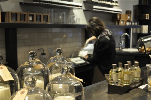 This little place in the village makes perfume on the spot to order, then adds your own personal label . The glass bells are to sample some of their most popular brews. I had to bring some home. My home now smells a little like New York every day.