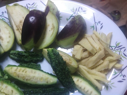 Various vegetables and ingredients used.