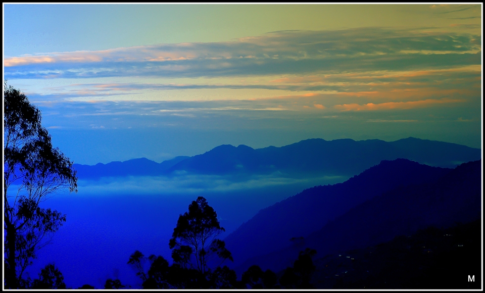 This is taken at 4am, through my hotel window. Blue orangish shade was the sky
