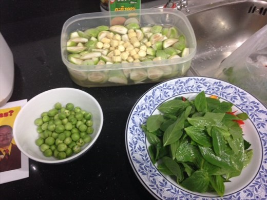 Thai green curry előkészületek