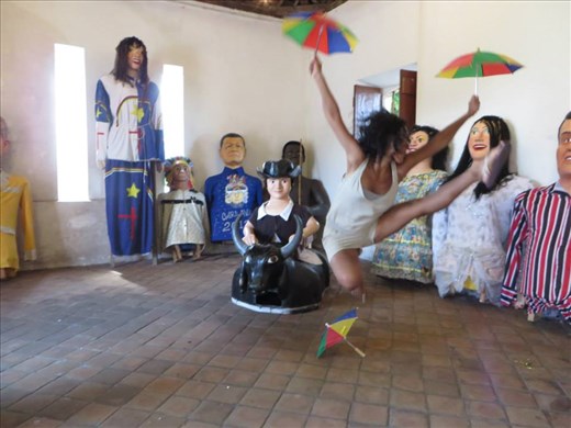 Frevo is a type of music and dance. My sister jumps with frevo umbrellas.