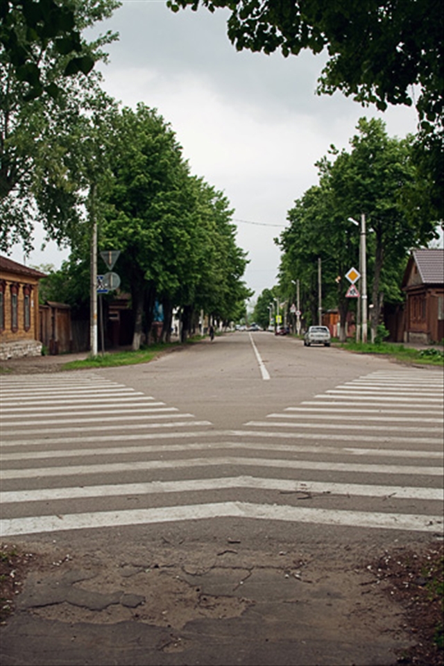 Zebra crossings at the center town square