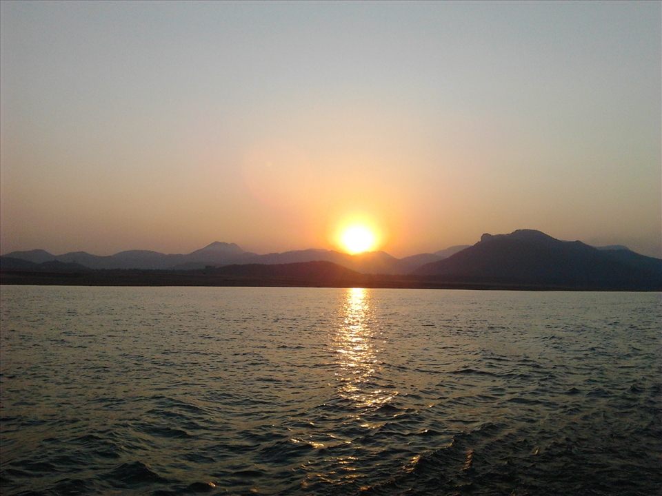 Beauty of the sunset at the river