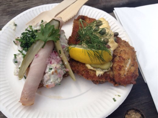 There was a big food festival opposite my hotel in Copenhagen. Open sandwiches are traditional Danish fare. I also stocked up on cheese and salami for the days ahead.