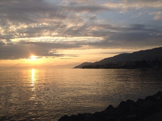 Sunset over lake Geneva - taken as I ticked over 200kms