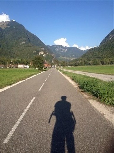 Flat road through the alps with the sun and the wind at my back. A great end to a great stage.