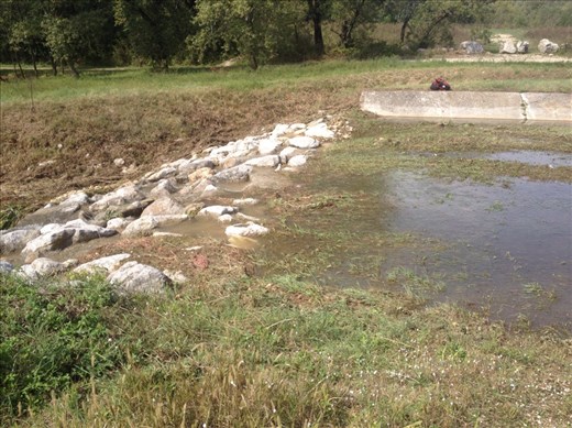 An unexpected water crossing - I had to carry my bike across.