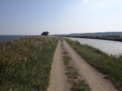 A canal right along the ocean