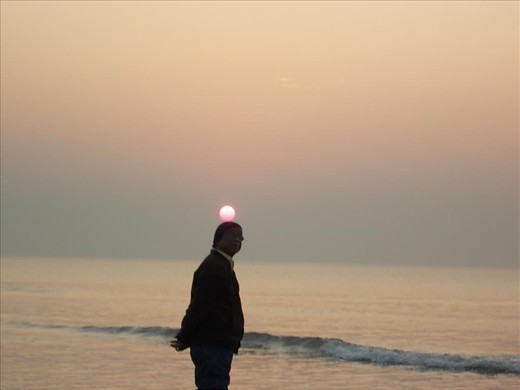 Sunrise offered a very beautiful spectacle; the water was quite unruffled, but the motion communicated by the tides was so great that, although there was not a breath of air stirring, the sea heaved slowly with a grand and majestic motion.