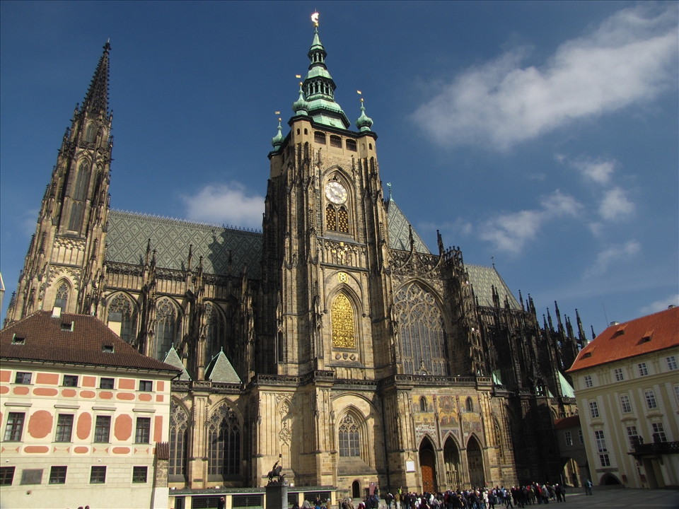 St. Vitus Cathedral in Prague taught us Gothic style architecture.