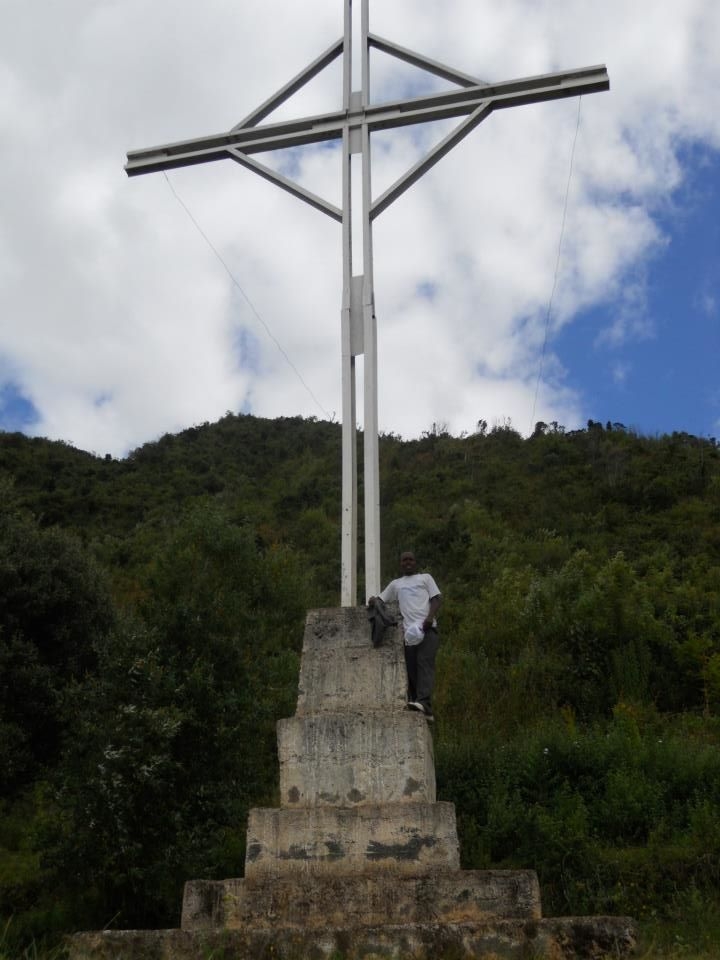 Big white cross that can be seen easily as one approaches Subukia Shrine.