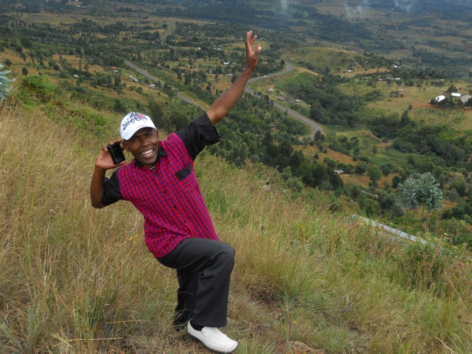 Alex Mutua enjoying the beautiful scenery a top Subukia table.
