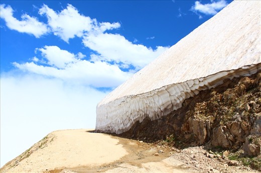 unmelt snow in June
