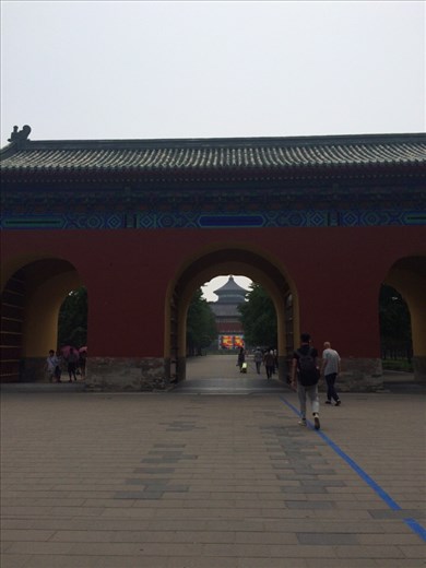 This is the entrace to the Temple of Heaven, a place of worship and sacrifice used for emperors to pray for a good harvest. 