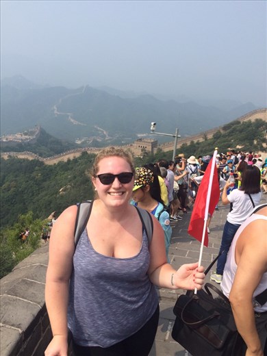 The Great Wall of China.  I hiked up to the highest point on this section of the wall. 