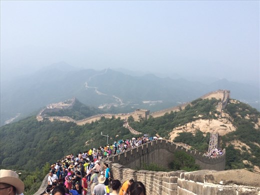 The Great Wall of China.  I hiked up to the highest point on this section of the wall. 
