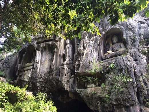 Statues at Feilai Feng.  The different buddha statues were carved into the side of the mountain and on the cave walls.  There were over 900 different carvings and some of them were over 1000 years old!  