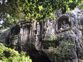 Statues at Feilai Feng.  The different buddha statues were carved into the side of the mountain and on the cave walls.  There were over 900 different carvings and some of them were over 1000 years old!  : by mwollak, Views[173]