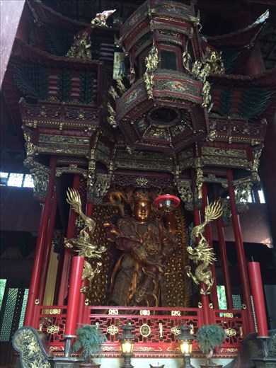 We made our way to Yinling temple.  Yinling temple was a massive collection of buildings, prayer halls, and pagodas.  In each hall we went into, there was a large alter area, usually with a large statue of a buddha, and various statues and/or carvings around the outer walls. 