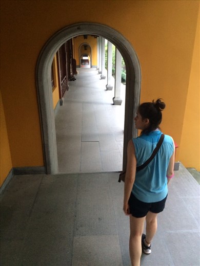 We made our way to Yinling temple.  Yinling temple was a massive collection of buildings, prayer halls, and pagodas.  In each hall we went into, there was a large alter area, usually with a large statue of a buddha, and various statues and/or carvings around the outer walls. 