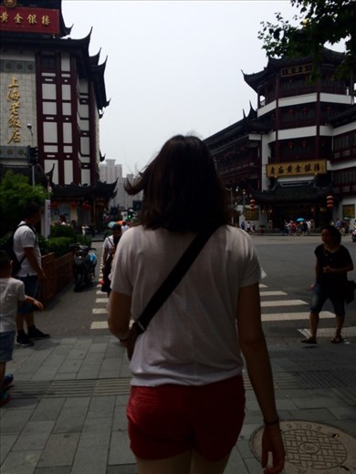 Walking to the metro from our apartment on the first day