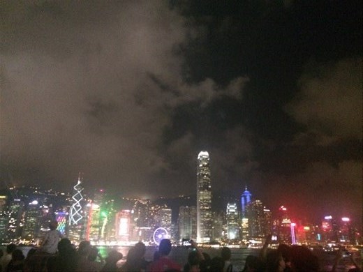Symphony of Lights show in Hong Kong (viewed from Kowloon Island)