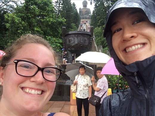 We went to see the giant Tian Tan Buddah on Lantau Island.  The Buddah stands 112ft tall!