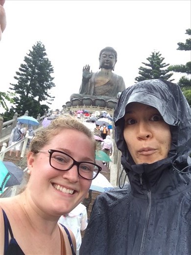 We went to see the giant Tian Tan Buddah on Lantau Island.  The Buddah stands 112ft tall!