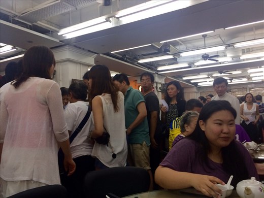 We went for dim sum in Hong Kong.  There was a restaraunt mentioned in the guide book but we gave up trying to find it and decided just to eat at the first place we saw cause we were starving.  We just happened to walk in to Lin Heung Tea House!  It's an 80 year old restuarant where the tea is poured from giant brass kettles and the tables are shared, giving a feeling of community even for first timers like us!