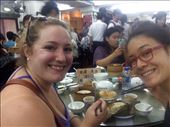 We went for dim sum in Hong Kong.  There was a restaraunt mentioned in the guide book but we gave up trying to find it and decided just to eat at the first place we saw cause we were starving.  We just happened to walk in to Lin Heung Tea House!  It's an 80 year old restuarant where the tea is poured from giant brass kettles and the tables are shared, giving a feeling of community even for first timers like us!: by mwollak, Views[200]