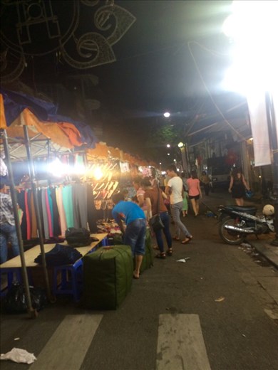 Dong Xuan Night Market - there were blocks and blocks and blocks were shut down to traffic (except motorcycles, they're EVERYWHERE) and hundreds of shops were selling anything you could think of - dresses, toys, food, jewelry, lingerie, shoes, sunglasses, etc. 