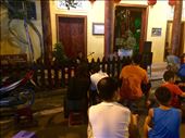Around the corner from where we were eating dinner, there was a live band playing on the street and people just pulled up a stool to enjoy the music.: by mwollak, Views[161]