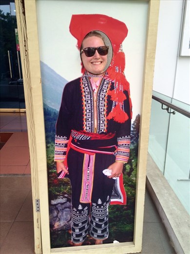 Having a bit of fun at the Women's Museum in Hanoi