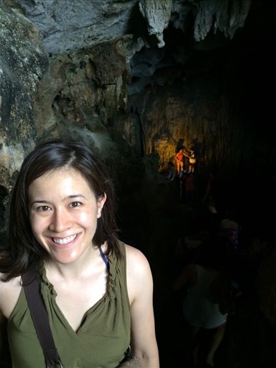 Jeanette just before we descended down into the cave.