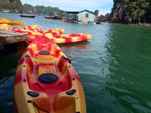 Kayaking in Ha Long Bay!