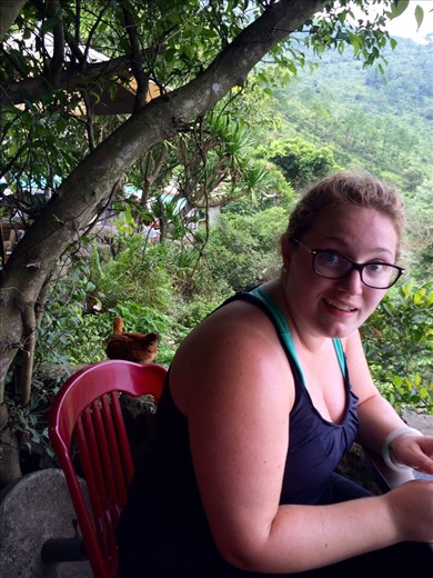 We stopped for lunch at the top of the mountain and we made a friend