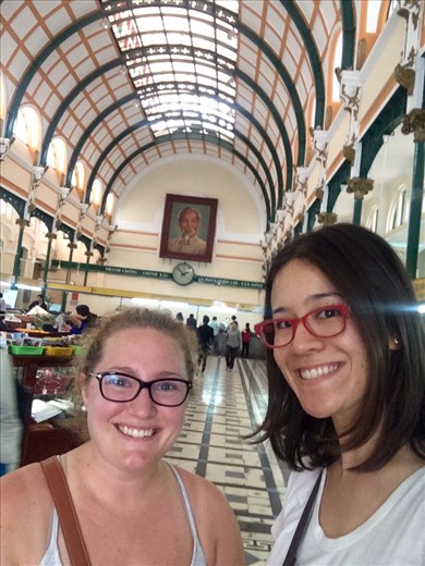 Central Post Office in Ho Chi Minh City was built in the old French architecutral style during the colonial days. It now dons a portrait of Ho Chi Minh.