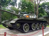 A replica of the tank that bulldozed the gates of the Reunifcation Palace, signaling the fall of Saigon and the end of the Vietnam war. : by mwollak, Views[372]