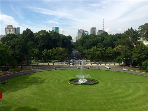 A wonderful view of Ho Chi Minh City from the balcony of the Reunification Palace