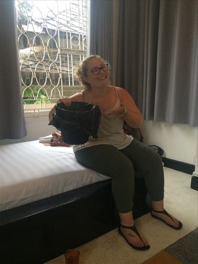 Good news: we missed the torrential downpour and got to our hotel in Cambodia just in time. Bad news: our ceiling is leaking. ¯\_(ツ)_/¯ could be worse!!