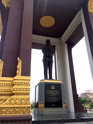 A statue of Norodom Sihanouk - the king of Cambodia from 1941-1955 then again from 1993-2004.  