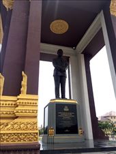 A statue of Norodom Sihanouk - the king of Cambodia from 1941-1955 then again from 1993-2004.  : by mwollak, Views[208]