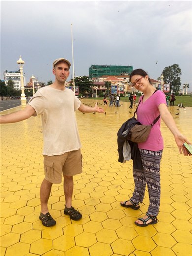 We found the yellow brick road on the banks of the Ta Khmau River