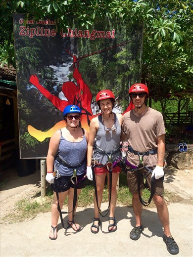 Zip lining in the jungle in Chiang Mai