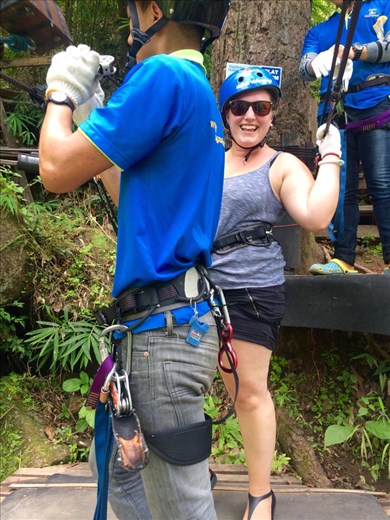 Zip lining in the jungle in Chiang Mai