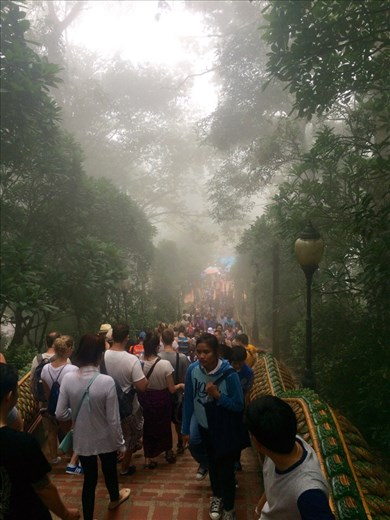 On our way down, the clouds crept in