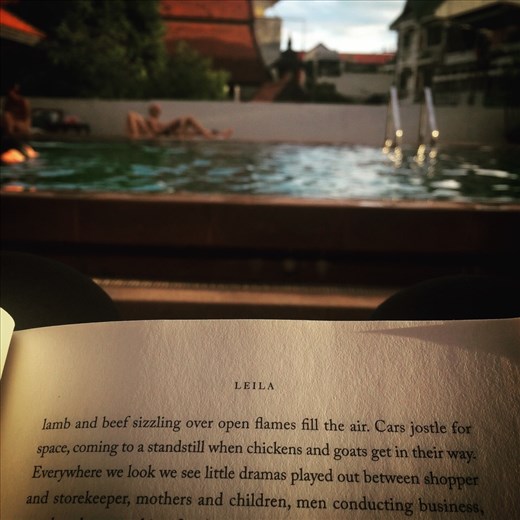 Reading by the pool