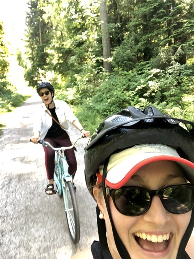 Biking through Stanley Park in Vancouver