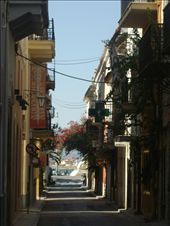 small roads full with blooming flowers its a characteristic of greek islands: by my-memories, Views[761]